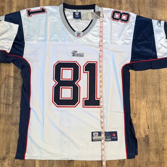 NFL New England Patriots 81 Moss Reebook Onfield Equipment Jersey White Size 48 - Picture 6 of 13